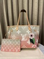 luois vuton Leather Flower Charm Neverfull shoulder bag with dust cover super premium quality 975 - Image 4