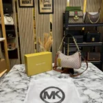 Michael Korrs Jet Set Charm Logo Sling Bag With Box And Dust Bag (4018-Beige)