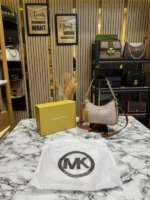 Michael Korrs Jet Set Charm Logo Sling Bag With Box And Dust Bag (4018-Beige)
