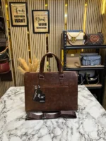 Mont Blanc Heritage Classic Smooth Laptop Bag Brown (1938-1) - Image 3